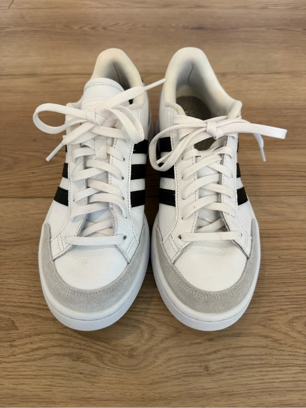 adidas White and Black Classic Low-Top Sneakers